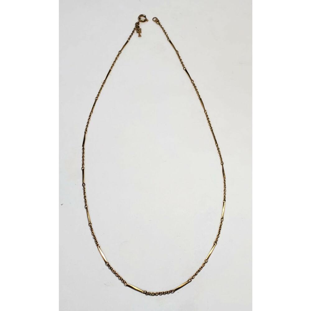 Vintage Crown Trifari Delicate Gold Tone Chain Necklace 18"